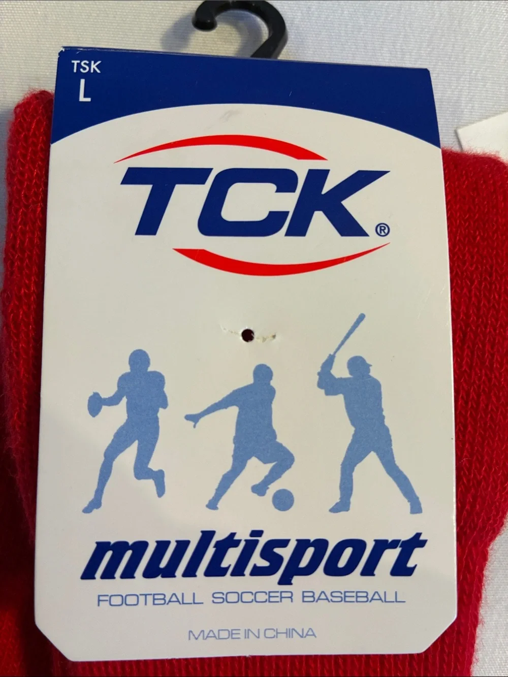 TC men's Scarlet Red Athletic Crew Socks size Large baseball, soccer, football